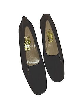 SALVATORE FERRAGAMO Luxe Brown Suede Block Heel Pumps Sz 8 $425 Chic Trendy